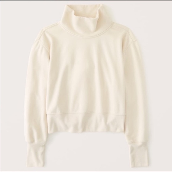 Abercrombie & Fitch Tops - Abercrombie and Fitch Oversized Wedge Mockneck Sweatshirt in Ivory